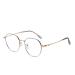 SERONI Polygon Metal Frame Blue Light Blocking Glasses for Women Men Anti UV Ray Computer Reading Glasses for Women Men Roseglod-sliver 49 Millimeters