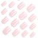 Justotry 24-Piece Glossy White Press-On Nails | Short Angular Fake Nails | French Square Design | Perfect for Women - Buy Online on GoSupps.com