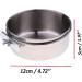 Old Tjikko Pet Feeder Water Cup 20oz - Stainless Steel Cage Coop Hook Bowl for Bird Hamster Small Animals - Buy Online on GoSupps.com