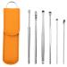 YSZXSXJK Innovative Spring Ear Wax Cleaner Tool Set Earwax Removal Cleaner Tool Set  Ear Wax Removal 6-In-1 Ear Pick Tools  Tainless Steel Ear Picks (Yellow)