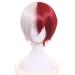 Lwiuentx MHA Cosplay Todoroki Shouto Wig - Half Silver White & Half Red + Free Wig Cap - International Shipping Available - Buy Online on GoSupps.com