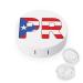 Puerto Rico Flag Round Case For Contact Lens Kit Storage Box with Mirror Printed