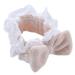 CAZSTYK Headband Plush Bows Solid Color Headband Ruffle Lace Soft Makeup Hairband -slip Elastic Headbands for Girls Women Orange