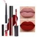AMY'S DIARY 2pcs Matte Dark Red Lip Liner and Lipstick Makeup Set  Liquid Lipstick 24H and Lip Liner Set Matt Liquid Lips Make Up Waterproof Long Lasting Lipstick Matte Kit with Lip liner kit (02) B15