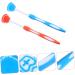Minkissy 8-Piece Tongue Cleaning Brush Set | Plastic Scraping Tools for Adults | Blue & Orange Tongue Scrapers (19.5x3x0.6cm) - Improve Oral Hygiene - Buy Online on GoSupps.com