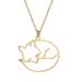 TEAMER stainless steel dog cat horse fox pet animal pendant cute necklace chain jewelry for women FOX-GOLD