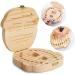 Baby Tooth Box Organizer with Tweezers - Wooden Kids Keepsake for Childhood Memories (Boy) - Buy Online on GoSupps.com