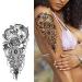 Kotbs 3D Black Flower Rose Petal Temporary Tattoos for Women - Waterproof Beauty Fake Tattoos (12 Sheets) - Buy Online on GoSupps.com
