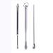 LUKEO 3pcs/Set Stainless Steel Ear Pick Wax Remover Cleaner Ear Pick Ear Spoon Earwax Clean Cleaning Tool with Key Chain End
