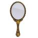 KABAKE Handheld Mirror, Hand Held Mirror with Handle, Small Travel Packet Compact Mirrors, Vintage Decorative Makeup Cosmetic Purse Mirrors for Girls Women, Bronze