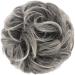 Fine Hair Part with Rubber Band | Synthetic Hair Extensions & Ponytail Tubes for Women & Girls - Gray & White Tips | 38g 1B/171T60 - Buy Online on GoSupps.com