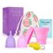 Floraupicious reusable menstrual cup get florauspicious menstrual cups for female care 2 pieces (large pink/purple) pink/purple 1 piece (2 Pack)