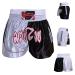 Farabi Sports Muay Thai Shorts Kickboxing Shorts MMA Boxing Training Shorts White/Black X-Large Short