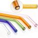 Pzhoais Reusable Glass Straws Bent Glass Drinking Straws with 2 Cleaning Brushes Straws for Smoothies (Multicolor 12 Pack) - Buy Online on GoSupps.com