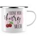 JUNIWORDS enamel mug I Love You Cherry Much silver mug rim