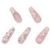 Buy BABALAL Coffin Press on Nails - Long White French Tip Gel Nails with Rhinestone Flower | Ballerina Stick on Nails for Women & Girls | NK702white - Fast International Shipping - Buy Online on GoSupps.com