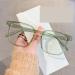 Parwana oversized square reading glasses robust computer reading glasses clear view anti-blue light flat light mirror (color: green size: +0.00) +0.00 Green