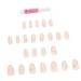FOYTOKI 1 Set Nail Patch Manicure Fake Nails Nail Decorations for Nail Art Diy Nail Accessory Fake Nail Tip Long Fake Nails Fake Nails with Glue French Decor Plastic Girl Pink Sticker X4