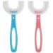 2 Pcs Kids U- Shaped Toothbrush, QPEY Soft Silicone Brush Rounded Kids U Shape Toothbrush for Cleaning Teeth