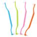 Wofashpuret 4 pieces double-headed toothbrush Interspace-toothbrush toothbrush with a conical occupation of braces toothbrush dental plastic travel plastic with a brush