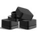 (200 Pack) 5ml Thick Black Glass Square Containers with Black Child Resistant Lids - Concentrate Jars for Oil, Lip Balm, Wax, Cosmetics Black Glass with Black Lid