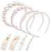 Yucool 4 pearl hair tires for women and girls pearl hair tires for wedding pearls hair-ready pearls white 4 hair clip pearls for wedding birthday party Valentine's Day 8 Pack