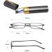 Hubeye Portable Metal Reading Glasses - Classic Unisex Design Flexible Light Vision Feather Hinge 1.00 Diopter - Includes Case - International Shipping - Buy Online on GoSupps.com