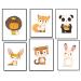 lulupila Pictures for children's room decorative poster baby room living room A4 children's poster children's pictures animal motifs forest animals for children boys and girls set of 6 - V16