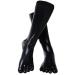 Unisex Knee Latex Toe Socks Calf Highs Costumes Black Large L Black