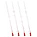 ONLYKXY 4 Pieces 17 cm Nail Cuticle Pusher  Red Rubber End and Plastic Handle