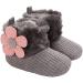 Spring Baby Winter Warm Fleece Booties | Non-Slip Soft Sole Shoes for Girls Boys | Prewalker Boots 6-12 Months Grey - Buy Online on GoSupps.com