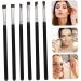 WOONEKY 6pcs Flat Eyebrow Brush Cosmetics Eye Brush Define Cosmetics Brush Makeup Brush Wooden Handle Black - Buy Online on GoSupps.com