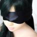 Satin U Shape Blindfold Sleep Mask - Black, Comfortable Eye Band Blinder 57''L*2.9''W - Buy Online on GoSupps.com