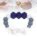 Baby Teether Toy with Round Hexagonal Beads - Medium Hardness, Easy to Clean, Portable Teething Toys for Nursing Necklace - Dark Blue - Buy Online on GoSupps.com