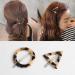 Leopard Print Acrylic Geometric Hair Clips - 2 Pairs of Triangle & Round Accessories for Fashionable Hairstyles - Buy Online on GoSupps.com
