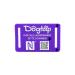 DogTap Light Big digital dog brand for medium to large dogs with NFC chip and QR code for contact details and profile made of silicone waterproof flexible 67 x 40 mm purple
