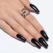 GLAMERMAID 24 Pcs Press On Nails Medium Coffin, Solid Black Matte Polish Stick on Nails Full Cover False Acrylic Manicure Fake Nails Kit for Women and Girls A5-Black Conffin