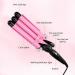 3 Barrel Hair Waver - Adjustable Temperature Crimper for Beachy Waves | Fast Heat Up | Compatible with All Hairstyles (Pink 22mm - Buy Online on GoSupps.com