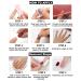 RikView French Tip Oval Glossy Fake Nails - Blue | Full Cover Acrylic Oval Nail Tips with Design - Buy Online on GoSupps.com