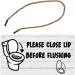 Wooden Bathroom Wall Art: Please Close Lid Before Flushing Sign - Buy Online on GoSupps.com