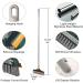 3 in 1 Scrubber with Squeegee Long Handle 120 Rotating Floor Wall Corner Scrubber Household Cleaning Brush for Cleaning Patio Tiles Bathroom Sliding Door Track - Buy Online on GoSupps.com