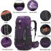 RuRu Monkey Hiking Backpack with Rain Cover - Purple 60L | Durable Outdoor Gear - Buy Online on GoSupps.com