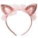 Adorable Kids Girl Sequins Lace Cat Ear Hair Hoop Headband Party Costume Accessory Baby Toddler Headbands As is