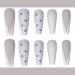 Bufenia French Coffin Ballerina Artificial Fingernails - 24 Translucent Matt Long Glitter Nails for Women & Girls - Easy Plug-in & Stick-On - Buy Online on GoSupps.com