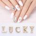 52 Pcs Glitter Gold 3D Metal Nail Studs Decoration Set - Capital English Letters & Rhinestone Combo for DIY Nail Designs | Women's Nail Art Supplies - Buy Online on GoSupps.com