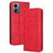 RankOne Flip Leather Case Cover for Motorola Moto G14 (6.5" Inches) Red Motorola Moto G14 Red