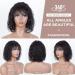 FASHION IDOL 10 Bob Curly Human Hair Wig with Bangs - Brazilian Virgin Human Hair Short Water Wave Wig for Black Women - 150% Density - Natural Black 10 Inch - Buy Online on GoSupps.com