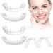 Fake Teeth, 4 PCS Dentures Teeth for Women and Men, Dental Veneers for Temporary Teeth Restoration, Nature and Comfortable to Protect Your Teeth and Regain Confident Smile, Natural Shade P01 White-p01