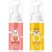 Kids Foam Toothpaste Fluoride Free Natural Formula Suitable for Toddler's Oral Cleaning and Cavity Prevention Strawberry/Orange Flavor (Orange+Strawberry)