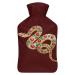 Jeweled Snake Hot Water Bottle With Cover Plush Bed Bottle Hand Warmer For Adults And Children 26.5X15.3cm